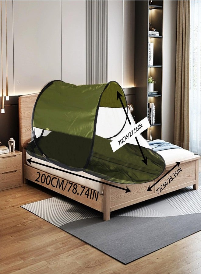 CMINGJ Large Pop Up Mosquito Tent, Portable Foldable Mosquito Net with Bottom for Bed, Camping, Travel, Patio, Suitable for Outdoor Indoor (78 * 28 * 27inch) (Green Bottom & Green Top) - Image 3