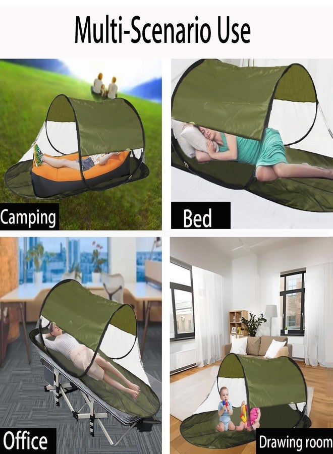 CMINGJ Large Pop Up Mosquito Tent, Portable Foldable Mosquito Net with Bottom for Bed, Camping, Travel, Patio, Suitable for Outdoor Indoor (78 * 28 * 27inch) (Green Bottom & Green Top) - Image 4
