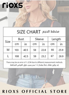RIOXS V-neck Button Long Sleeve Tops For Women,Solid Color Loose Pullover Shirt,Women's Soft Comfortable Tops,Basic Pullover Shirt For Office Work Daily Wear,Spring Fall Or Winter Blouses Top  - Image 3