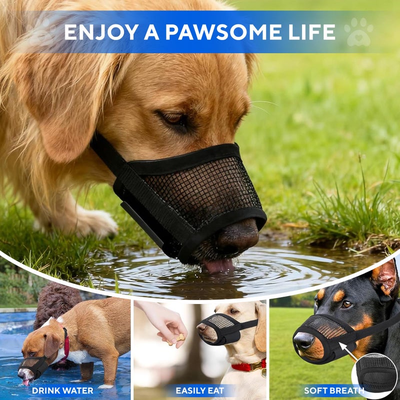 Evollax Dog Muzzle Medium Sized Dogs - Soft Muzzle for Medium Sized Dog with Air Mesh | Adjustable Mussle to Stop Biting Barking and Chewing | Allows Panting and Drinking - Image 3
