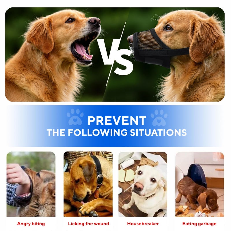 Evollax Dog Muzzle Medium Sized Dogs - Soft Muzzle for Medium Sized Dog with Air Mesh | Adjustable Mussle to Stop Biting Barking and Chewing | Allows Panting and Drinking - Image 4