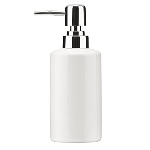 FE FUN ELEMENTS FE Soap Dispenser, 300ml/10oz Ceramic Liquid Soap Pump Dispenser, Refillable Dish Soap Dispenser for Kitchen Bathroom Washroom (White) - Image 1