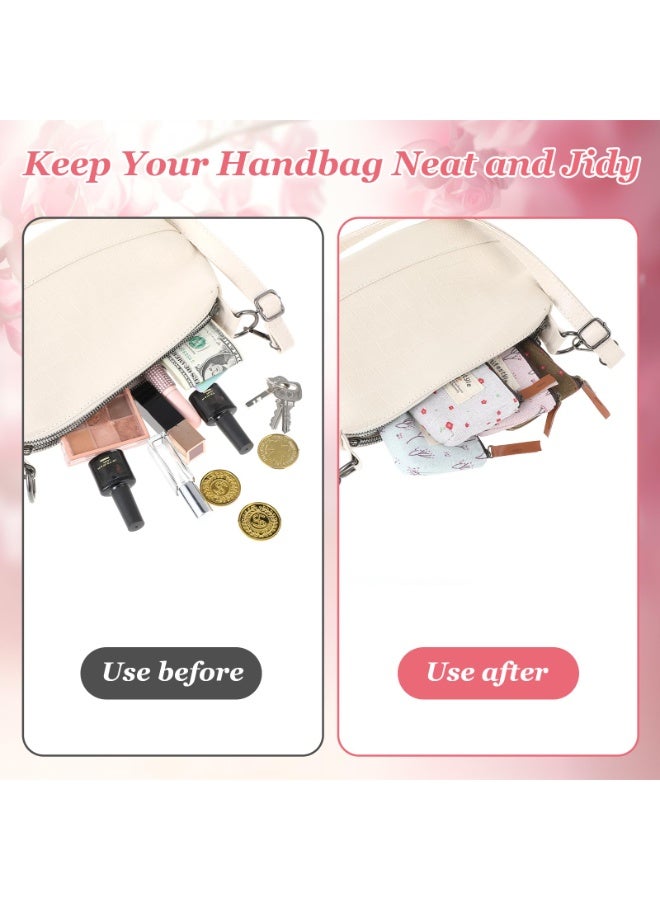 4Pcs Floral Linen Mini Zipper Makeup Pouch, Portable Small Cosmetic Coin Bag Travel Toiletry Storage Organizer for Women Girls - Image 4