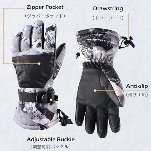 TRIWONDER Kids Winter Snow Ski Gloves Waterproof Touch Screen Cold Weather Gloves Boys Girls Snowboarding Skiing Sport Mittens (Blue, XS (7-9 Years Old)) - Image 4