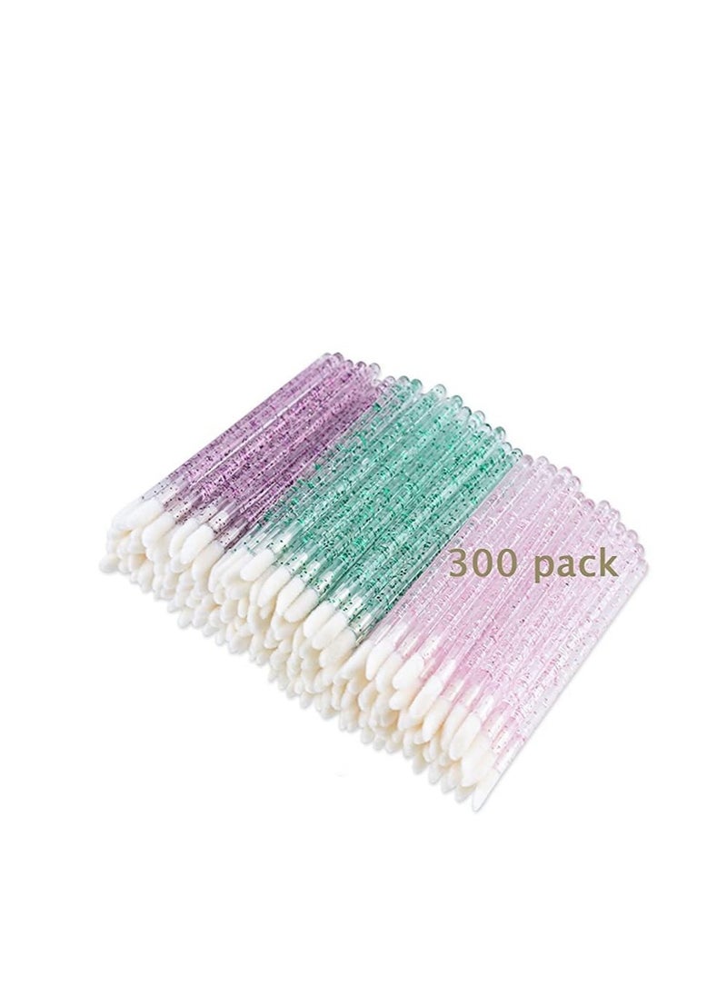Mooerca - 300PCS Glitter Crystal Lip Brush, Disposable Crystal Lip Brushes Tool Kits Lip Gloss Applicators Make Up Brush Lipstick Gloss Wands Makeup Applicators Brushes Applicator tool Makeup Beauty Tool Kits - Image 1