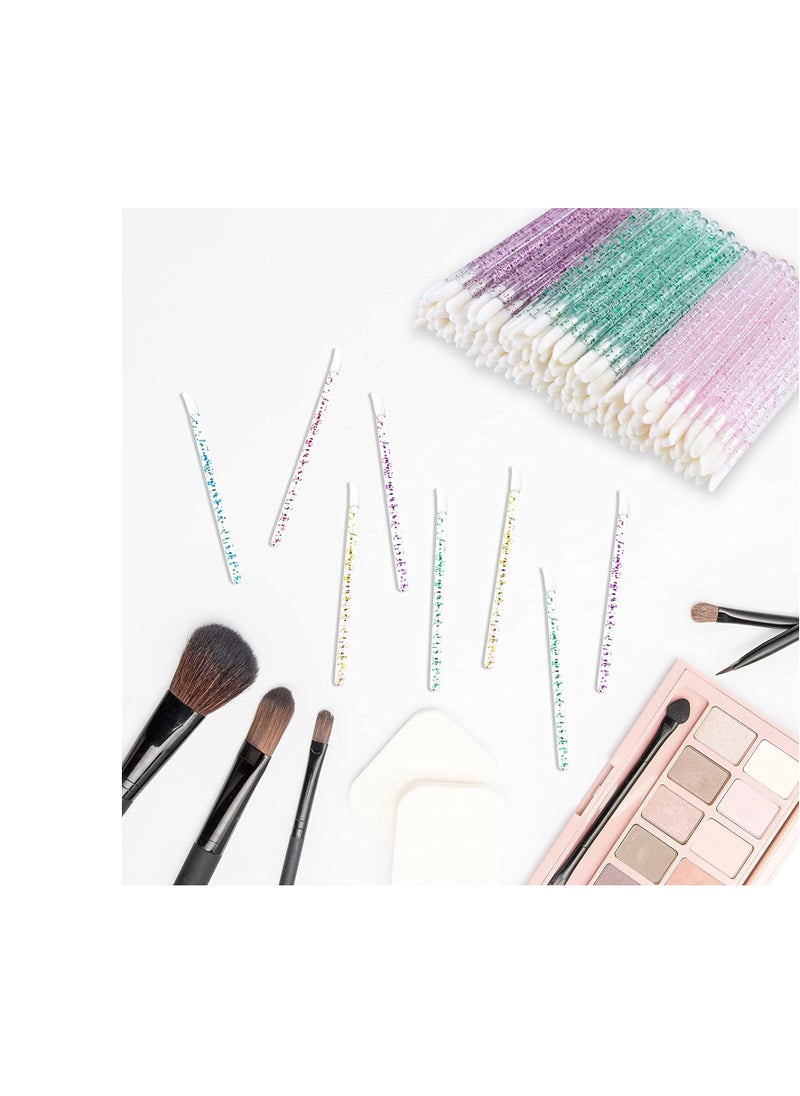Mooerca - 300PCS Glitter Crystal Lip Brush, Disposable Crystal Lip Brushes Tool Kits Lip Gloss Applicators Make Up Brush Lipstick Gloss Wands Makeup Applicators Brushes Applicator tool Makeup Beauty Tool Kits - Image 1