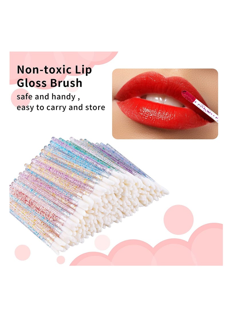Mooerca - 300PCS Glitter Crystal Lip Brush, Disposable Crystal Lip Brushes Tool Kits Lip Gloss Applicators Make Up Brush Lipstick Gloss Wands Makeup Applicators Brushes Applicator tool Makeup Beauty Tool Kits - Image 1