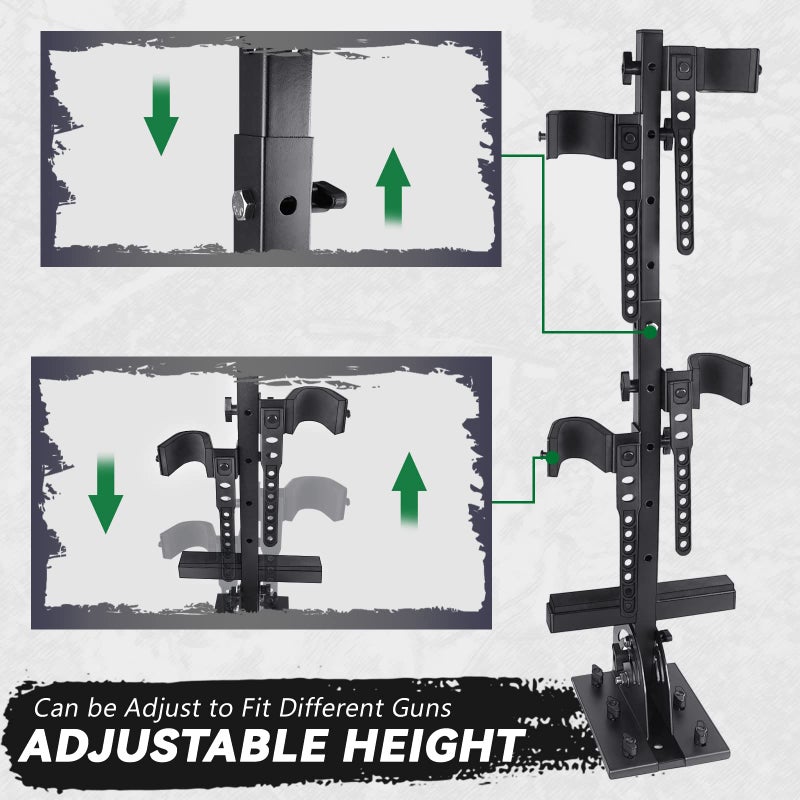 StarknightMT UTV Gun Holder Vertical Gun Rack Adjustable Stand-Up Mount for UTV and Golf Cart Ranger 1000 RZR General Defender Pioneer Teryx Mule - Image 2