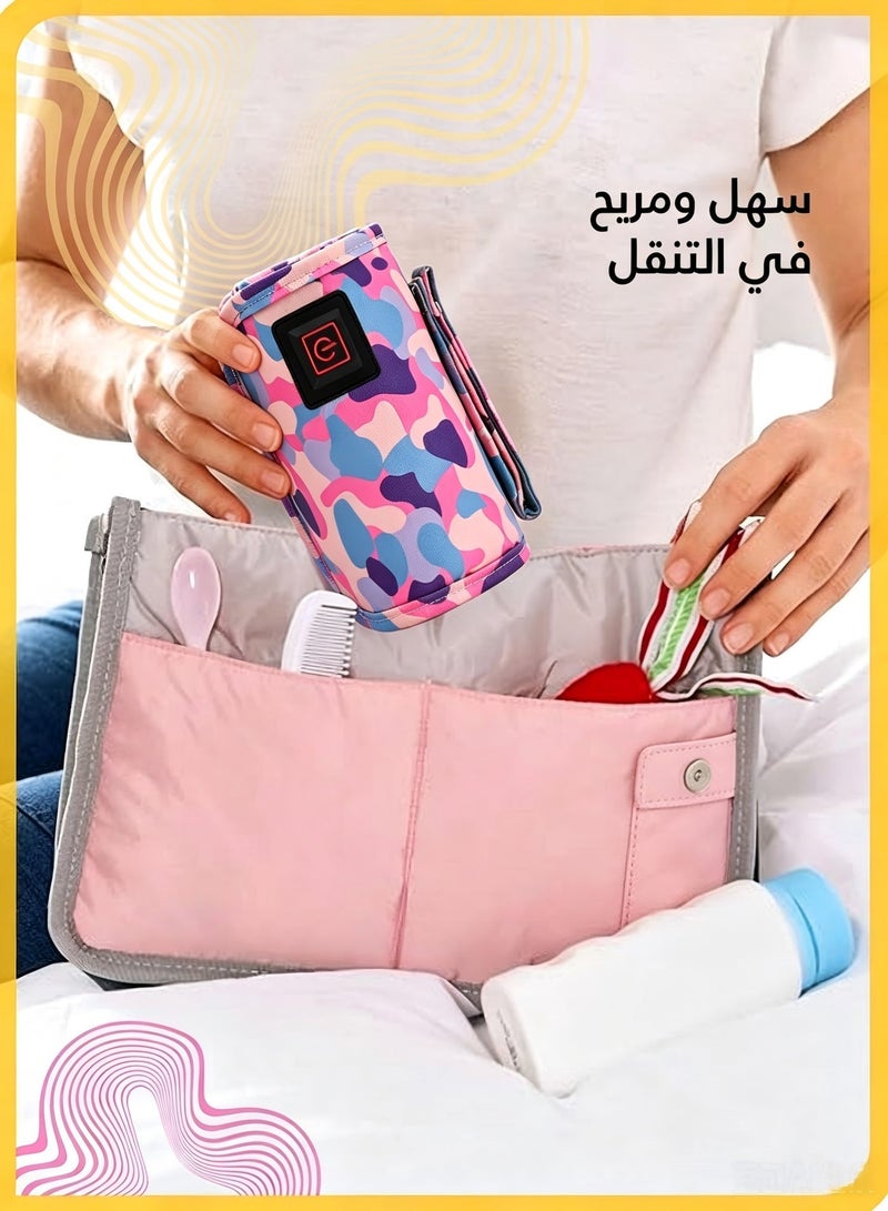 لاكي نوف قطعتان من جهاز تسخين زجاجات الحليب المحمول للسيارة والسفر، يعمل عن طريق شحن USB، بثلاث درجات حرارة مناسبة للرضاعة الطبيعية. - Image 3