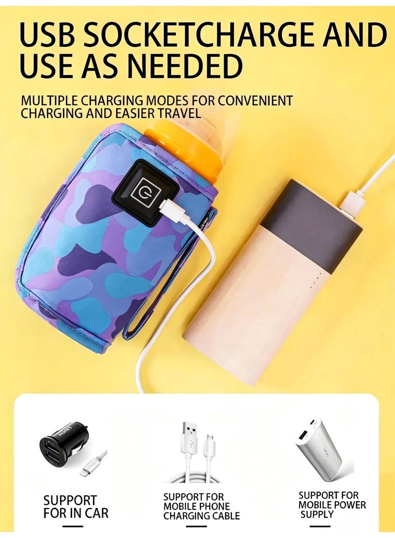 لاكي نوف قطعتان من جهاز تسخين زجاجات الحليب المحمول للسيارة والسفر، يعمل عن طريق شحن USB، بثلاث درجات حرارة مناسبة للرضاعة الطبيعية. - Image 5
