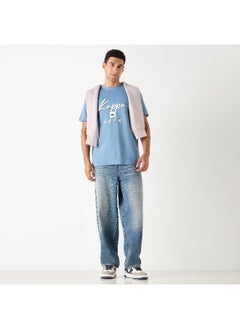 Kappa Kappa Logo Print Crew Neck T-shirt with Short Sleeves  - Image 2