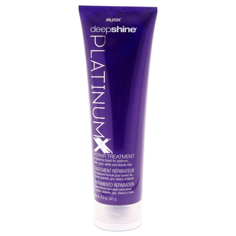 RUSK Deepshine PlatinumX Repair Treatment, Repairs and Moisturizes Chemically Treated or Damaged Hair, Adds Shine to Platinum, Blonde, Gray, and Silver Hair, 8.5 oz - Image 1