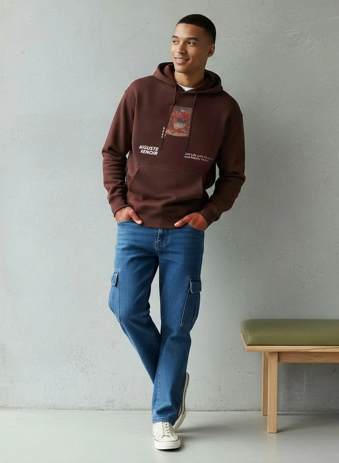 اس بي كاركترز Men Regular Fit Auguste Renoir Print Hoodie