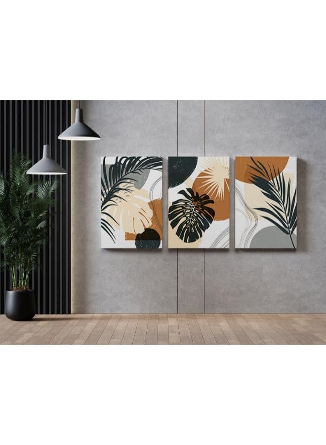 Home Gallery Set of Set of 3 Watercolor Botanical Printed Canvas wall art - Image 1