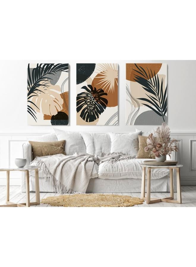 Home Gallery Set of Set of 3 Watercolor Botanical Printed Canvas wall art - Image 3