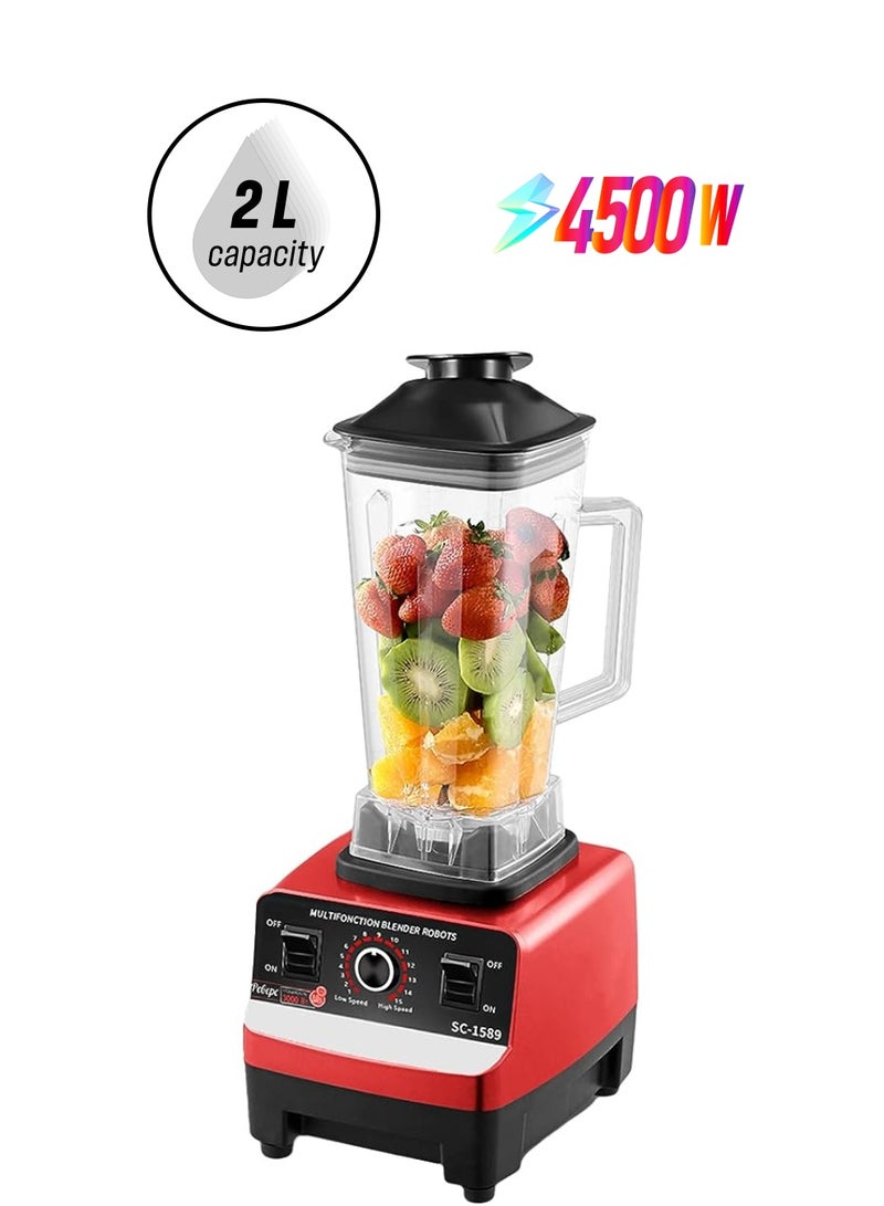 vesus Multifunctional Blender for Smoothie Milkshake Juicer Ice Crusher Electric Grain Grinder 4500W 15 Rotating Speeds Multi Blender Mixer Juicer Food Red UK Plug - Image 1