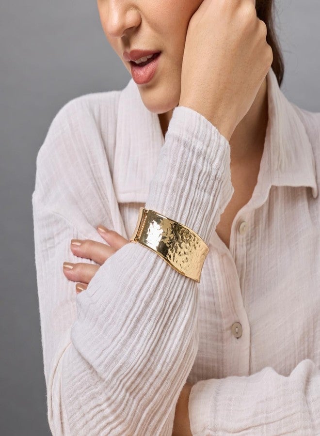 KUSHAL'S Fashion Jewellery Gold Polished Copper Trendy Locking System Kada, Best for Casual Wear & Special Occasion - 455483 - Image 5