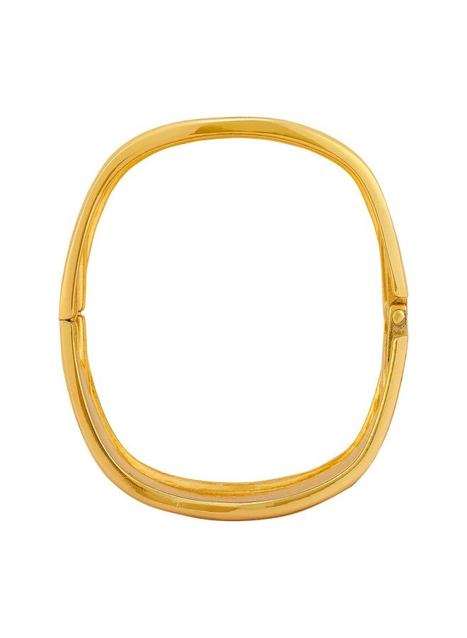 KUSHAL'S Fashion Jewellery Gold Polished Copper Trendy Locking System Kada, Best for Casual Wear & Special Occasion - 455483 - Image 1