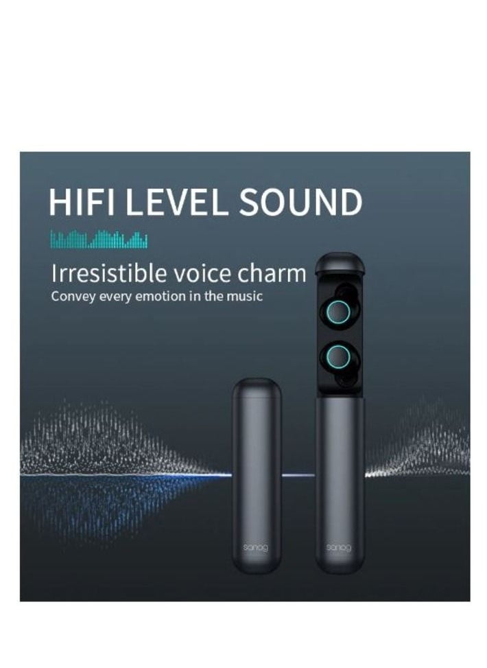 sanag - Sanag Gray J2 Bluetooth V5.0 Headset With Battery Charging case Mini Capsule active Noise Reduction Earphone True Wireless Earbuds - Image 1