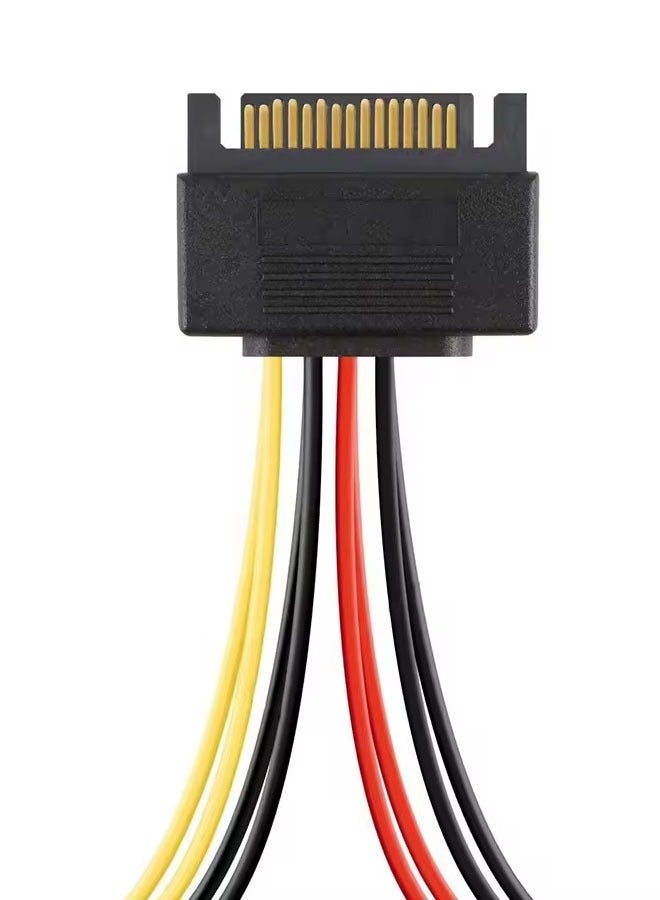 Taimi Power Cable 2Pack 6Inch SATA 15 Pin Male to 2xSATA 15 Pin Down Angle Female Power Splitter Cable  - Image 5