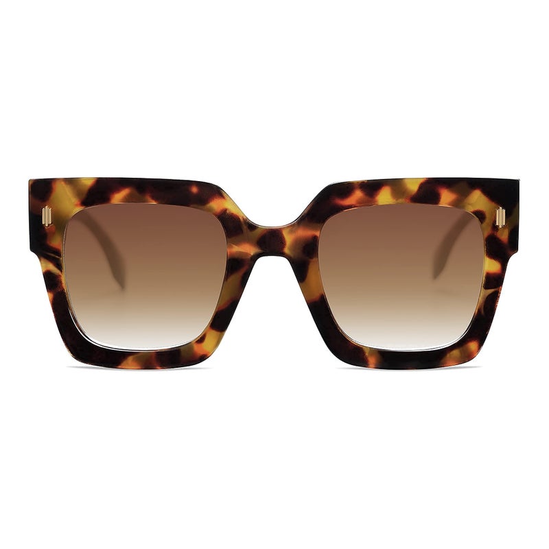 SOJOS Vintage Oversized Square Sunglasses for Women,Retro Womens Luxury Big Large Sun Glasses UV400 SJ2194 Tortoise - Image 1