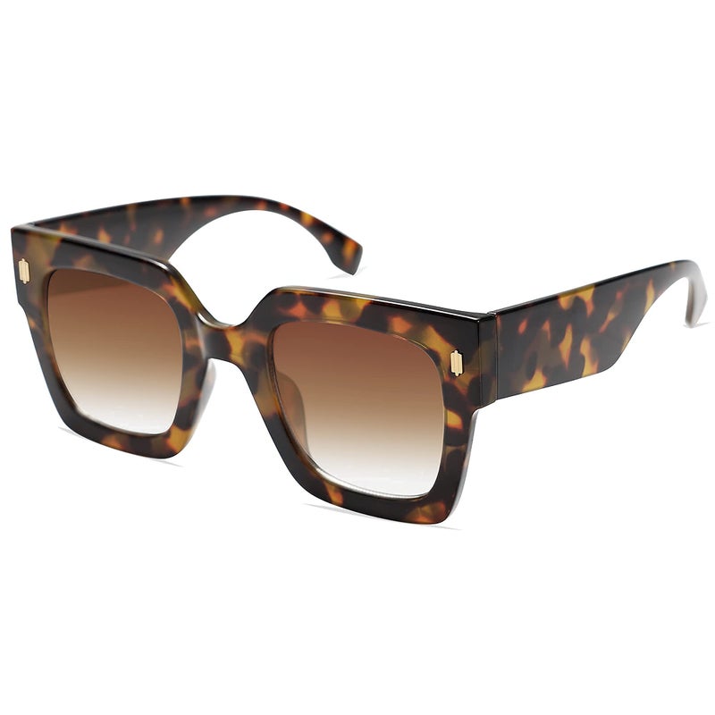 SOJOS Vintage Oversized Square Sunglasses for Women,Retro Womens Luxury Big Large Sun Glasses UV400 SJ2194 Tortoise - Image 3