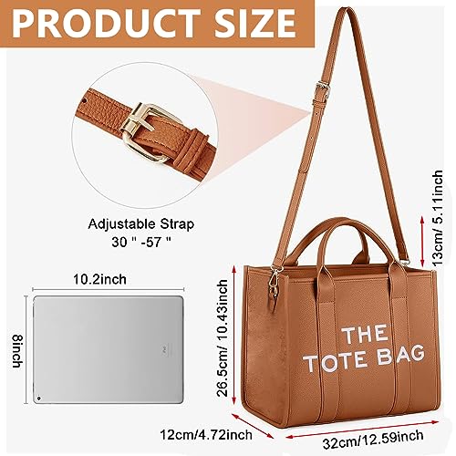 PALAY® PU Tote Bag for Women Cross Body Tote with Detachable Shoulder Belt, Fashion Handhold Tote Bag for Women - Image 2