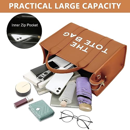 PALAY® PU Tote Bag for Women Cross Body Tote with Detachable Shoulder Belt, Fashion Handhold Tote Bag for Women - Image 4