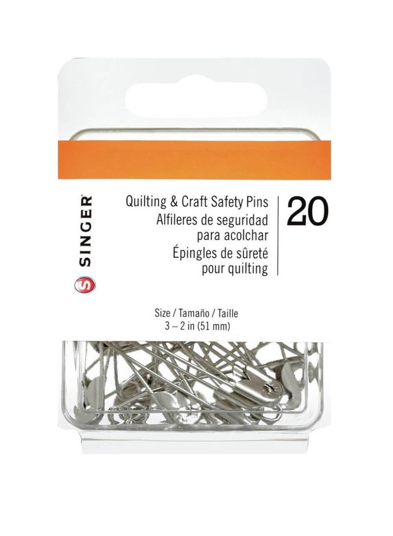 Singer Quilting & Craft Safety Pins Size 3 20pc - Image 1