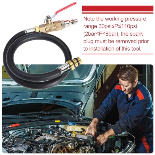 Seweder Engine Air Valve Holder Pressure Pipe with Ball Valve M12 M14 Thread to 1/4 NPT Cylinder Leakage Testing Assistant Tool for Ford for Mustang for LS1 for LS2 for LS3 4.8 5.3 6.0 Trucks - Image 5