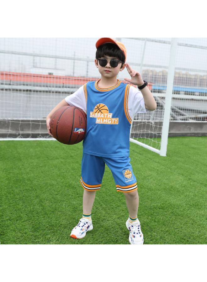Children's Basketball Clothes Suit Middle And Big Children's Clothing Summer Men's Basketball Clothes Children's Training Sportswear Sweat-absorbent Basketball Jersey Thin