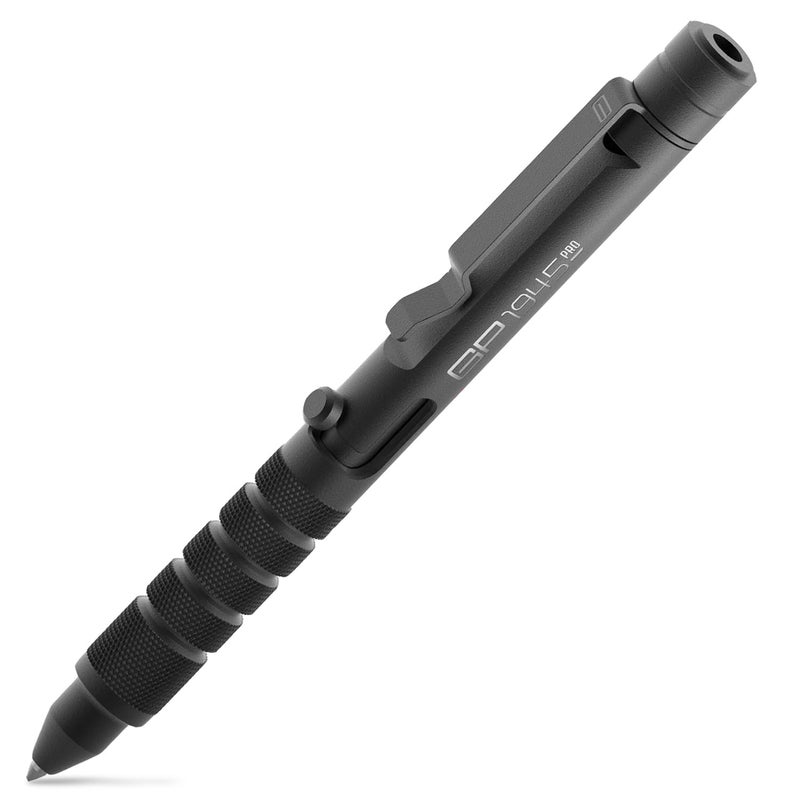 GPCA - GP 1945 Pen LITE, Pen Light Smart Alternative, Refillable EDC Multitool with Multi-Tone Rescue Whistle, Measurement on grip, Survival Gear for Camping, Hiking, Aluminum, Jet Black - Image 1