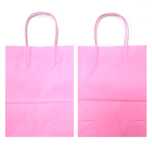 AZOWA Gift Bags Mini Small Kraft Paper Bags with Handles (4 x 2.4 x 6 in, Pink, 12 Pcs) - Image 5