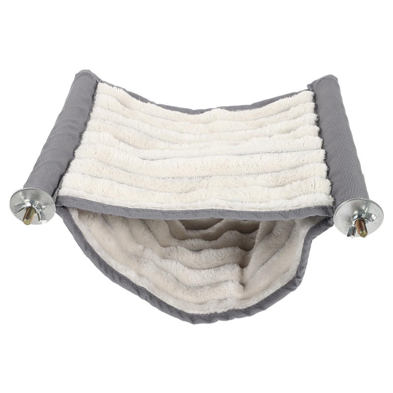 Detachable Warm Hamster Hanging Bed Cage Swing Soft Resting Nest Small Animals Gray - Image 2