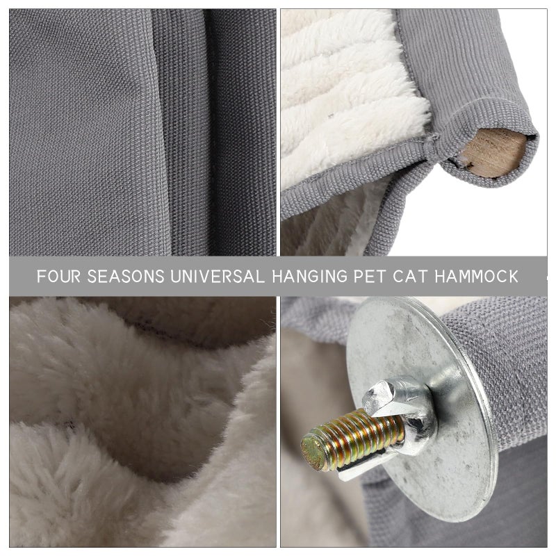 Detachable Warm Hamster Hanging Bed Cage Swing Soft Resting Nest Small Animals Gray - Image 4