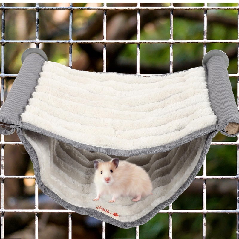 Detachable Warm Hamster Hanging Bed Cage Swing Soft Resting Nest Small Animals Gray - Image 5