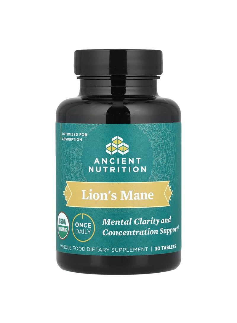 Ancient Nutrition Lion's Mane, 30 Tablets