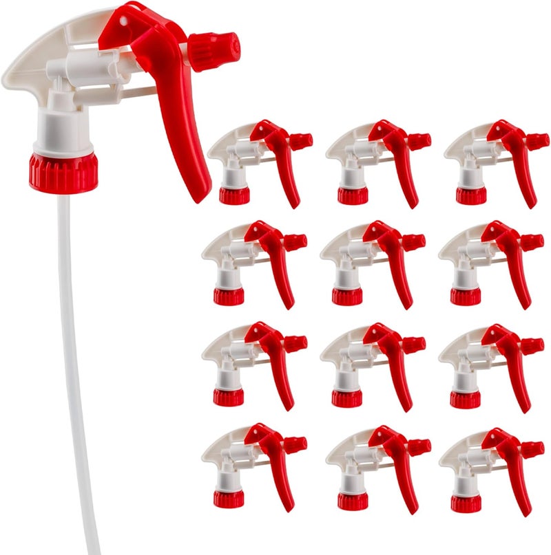 Cornucopia Brands 28-400 Replacement Trigger Sprayer Nozzles (12-Pack); Heavy Duty Replacement Part 16oz / 32oz Spray Bottles w/ 10-Inch Dip Tube - Image 1