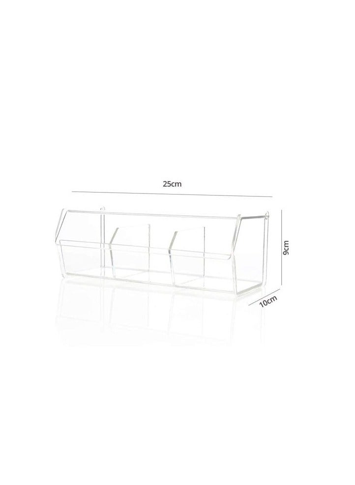 Liying Acrylic Tea Bag Organizer with 3 Compartments, 25cm x 9cm x 10cm  - Image 2