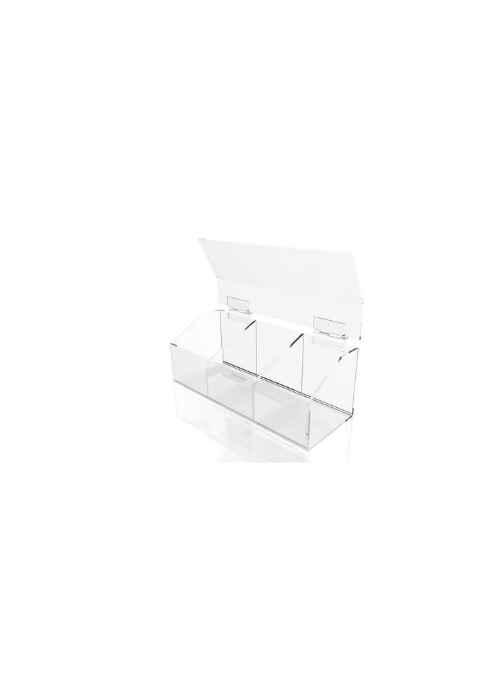 Liying Acrylic Tea Bag Organizer with 3 Compartments, 25cm x 9cm x 10cm  - Image 3