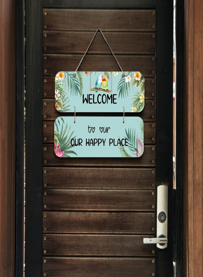 Chalk My Theme NEW LAUNCH Welcome To Our Happy Place Wooden Wall Art Wood Print For Home Décor-Pinewood- - Image 3