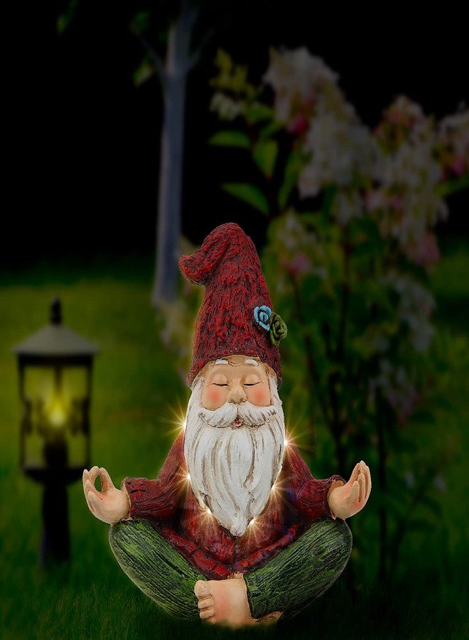 Smadeer Outdoor Garden Gnomes Statue Yoga - Gnomes Statue in Yoga Pose for Garden Decor,Yoga Gnomes Garden Statues with Solar Lights for Outdoor Decoration,Garden Sculptures and Statues for Patio Lawn Yard - Image 2