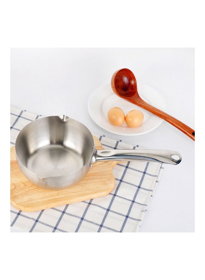 Milk Pan Stainless Steel Food Pot Silver 37.9 x 18.6 x 8cm  - Image 4