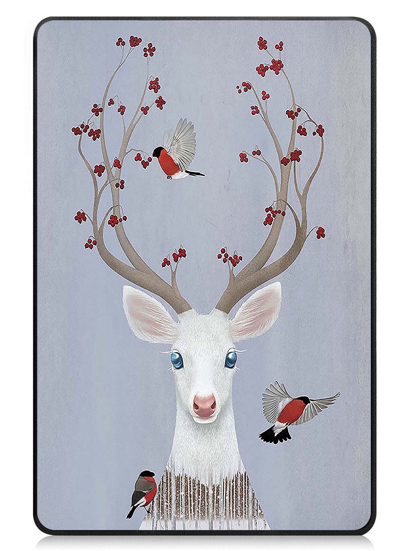 Theodor Protective Flip Case For Apple iPad mini 7th Generation (A17 Pro 2024 Model) (Mini 6 2021 Model  6th Generation) With Trifold Stand Auto Wake Sleep Shockproof Cover Deer horns - Image 1