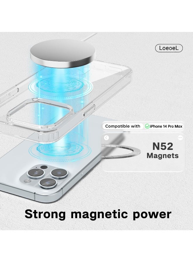 DUSALA iPhone 14 Pro Max Clear Magnetic Cover Mag Safe Compatible Hybrid Protective Crystal Clear Hard Back Case Shockproof Silicone Frame Slim Transparent Case for Apple iPhone 14 Pro Max - Image 4
