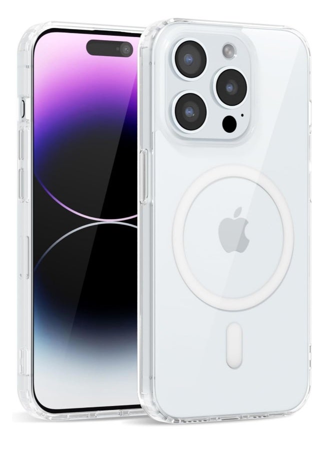 DUSALA iPhone 14 Pro Max Clear Magnetic Cover Mag Safe Compatible Hybrid Protective Crystal Clear Hard Back Case Shockproof Silicone Frame Slim Transparent Case for Apple iPhone 14 Pro Max - Image 1