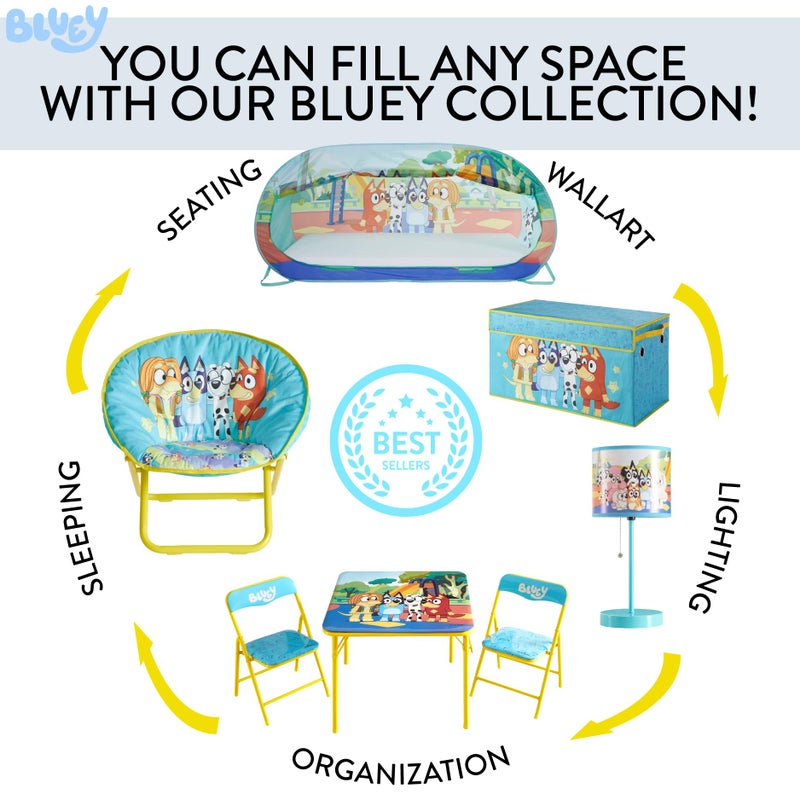 Idea Nuova Bluey Pop-Up Hamper with Carry Handles â€“ 21" x 13.5", Bluey and Bingo Design, Lightweight & Collapsible Laundry Basket for Kidsâ€™ Bedroom, Bathroom, or Playroom - Image 5