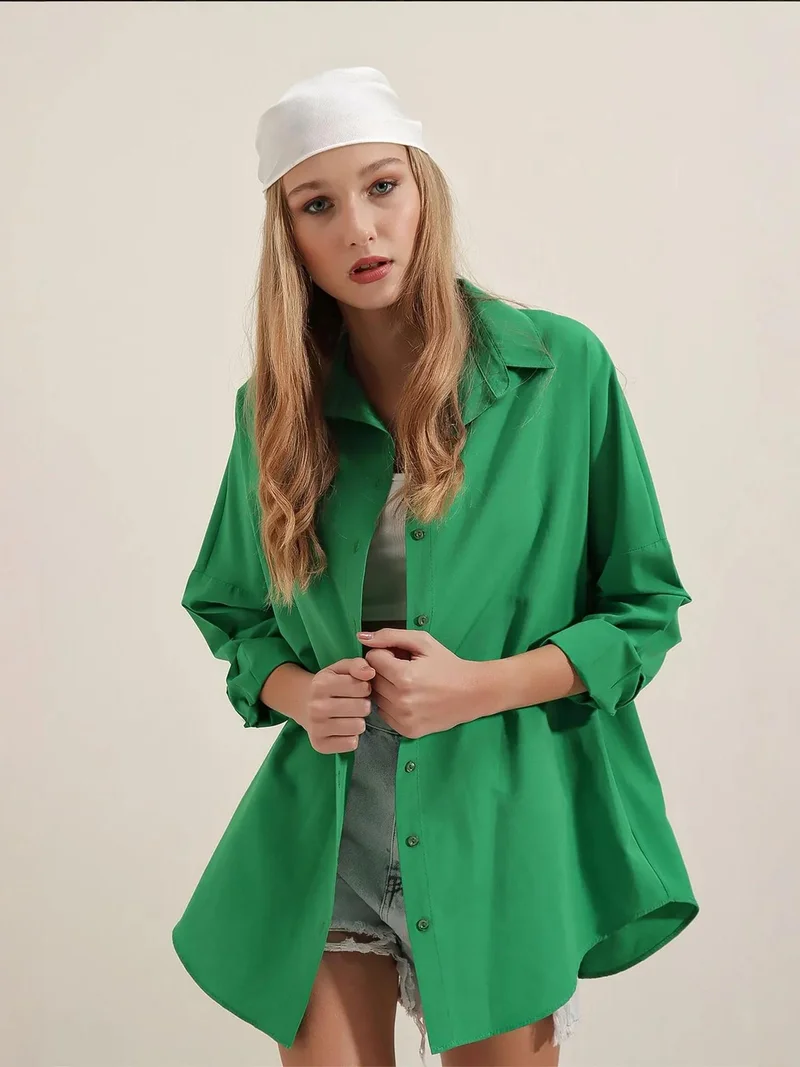 BIG DART BDART Oversized Long Sleeve Button-Up Shirt