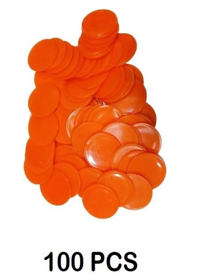 MOREL Orange Plastic Round Shape Plain Token Coin, Chips for Shop, Board Games, Stores, Casino, School|100 Coins. (Orange) - Image 2