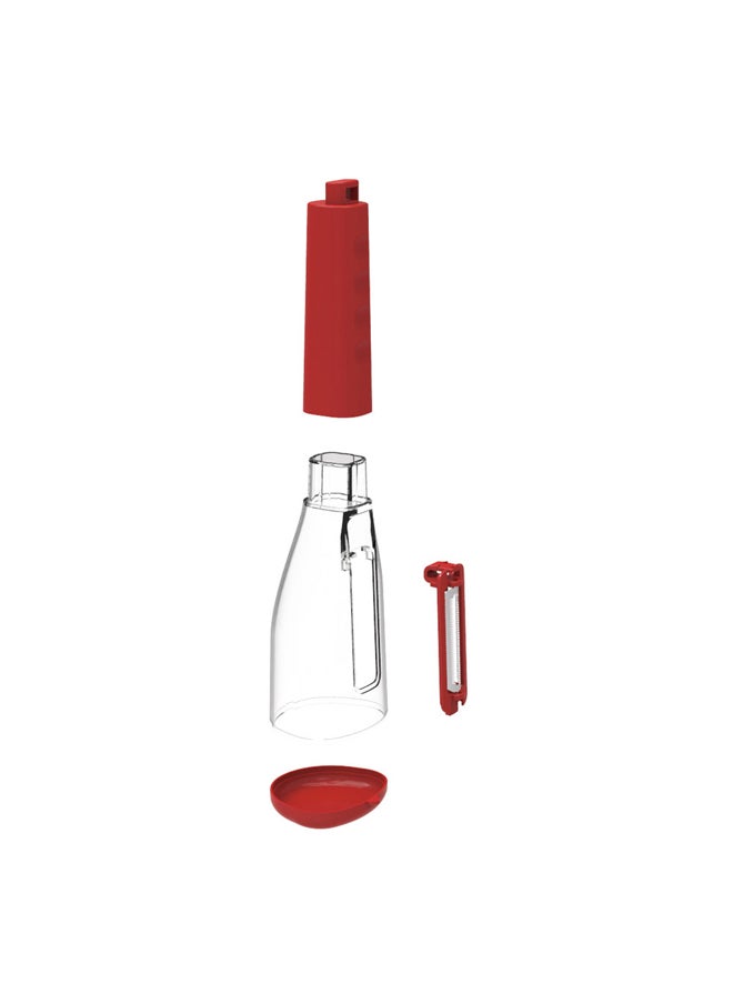 AL SANIDI - Plastic fruit and Vegetables peeler, Potatoes peeler, Red, Size 22.5 Cm - Image 1